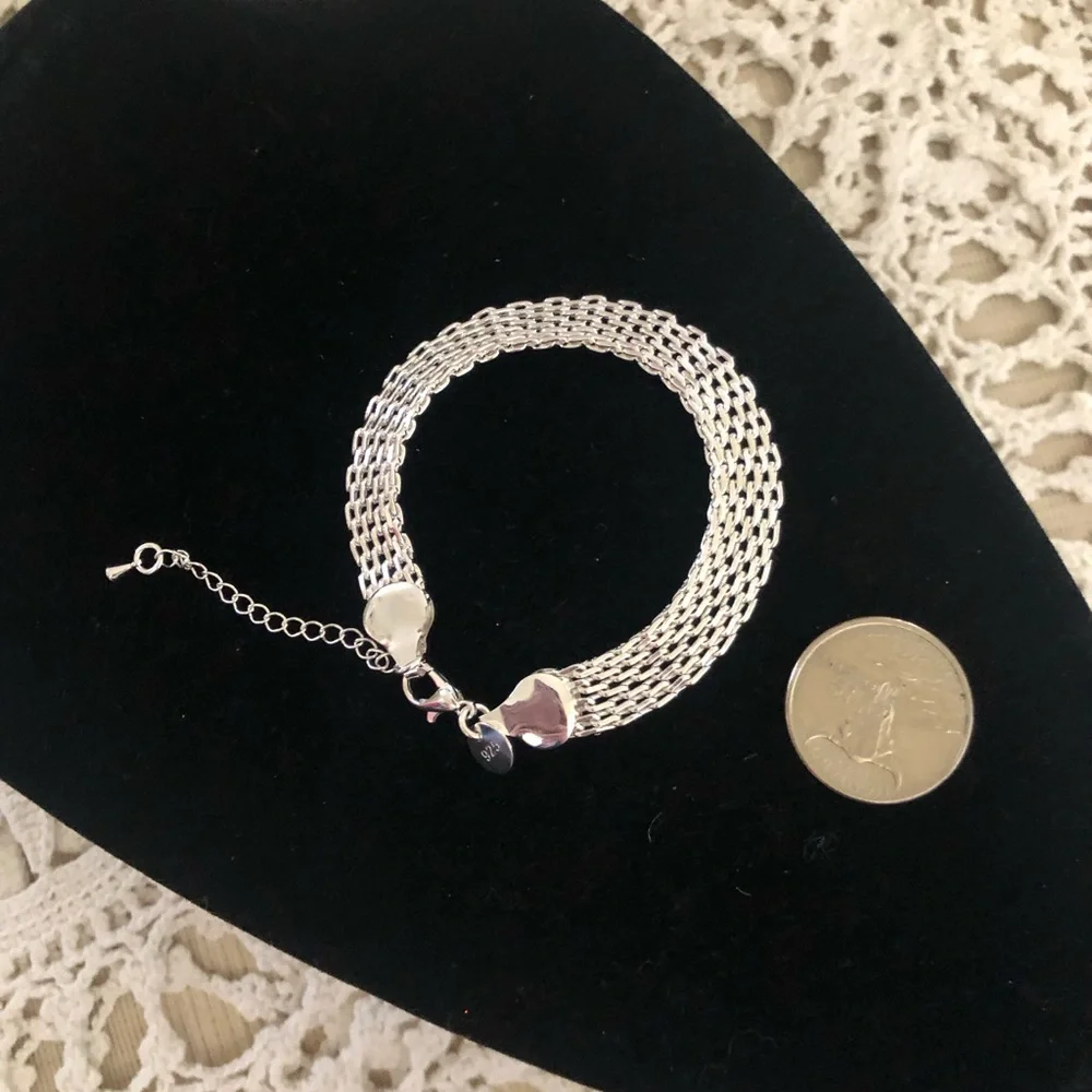 NWOT 925 Sterling Silver Stamped Bracelet